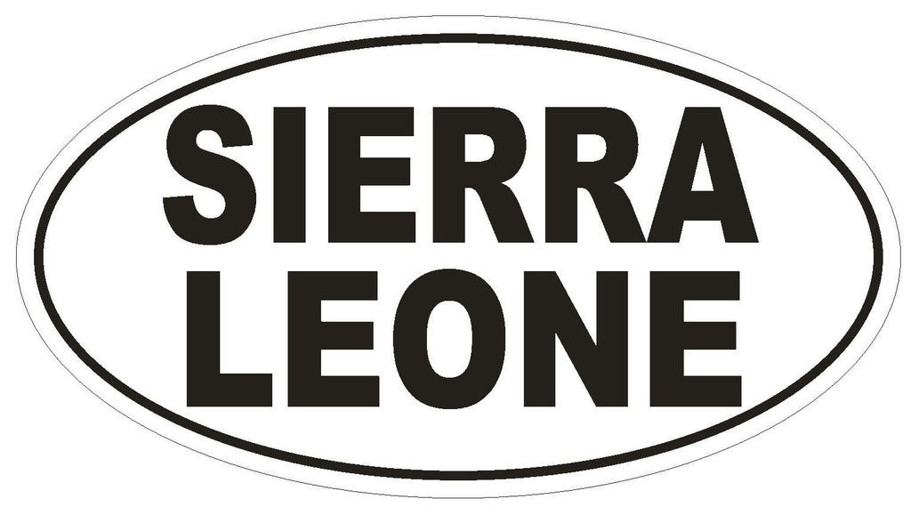 Sierra Leone Oval Bumper Sticker or Helmet Sticker D2238 Euro Oval Code - Winter Park Products