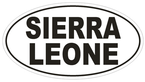 Sierra Leone Oval Bumper Sticker or Helmet Sticker D2238 Euro Oval Code - Winter Park Products