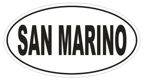 San Marino Oval Bumper Sticker or Helmet Sticker D2313 Euro Oval Country Code - Winter Park Products
