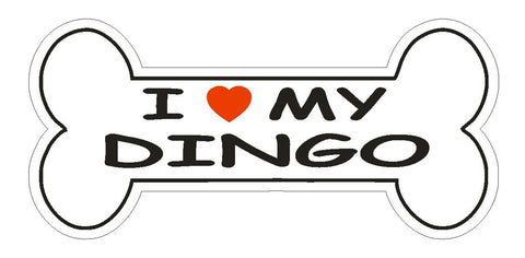 Love My Dingo Bumper Sticker or Helmet Sticker D2389 Dog Bone Pet Lover - Winter Park Products