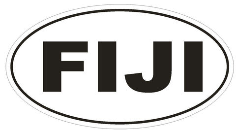 Fiji Oval Bumper Sticker or Helmet Sticker D2291 Euro Oval Country Code - Winter Park Products