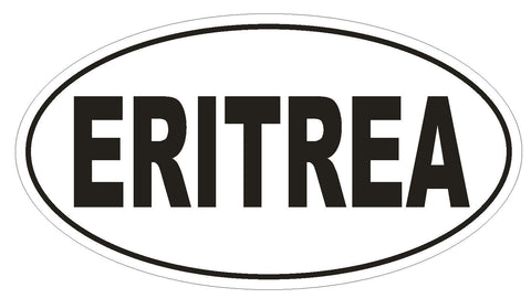 Eritrea Oval Bumper Sticker or Helmet Sticker D2288 Euro Oval Country Code - Winter Park Products