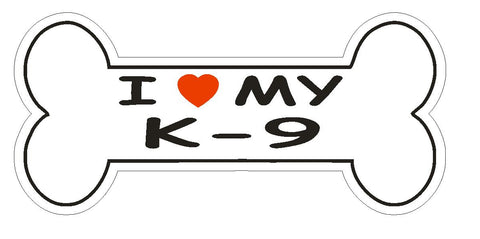 Love My K-9 Bumper Sticker or Helmet Sticker D2463 Dog Bone Decal - Winter Park Products