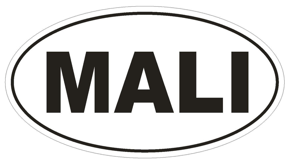 Mali Oval Bumper Sticker or Helmet Sticker D2205 Euro Oval Country Code - Winter Park Products