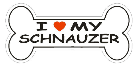 Love My Schnauzer Bumper Sticker or Helmet Sticker D2530 Dog Bone Decal - Winter Park Products