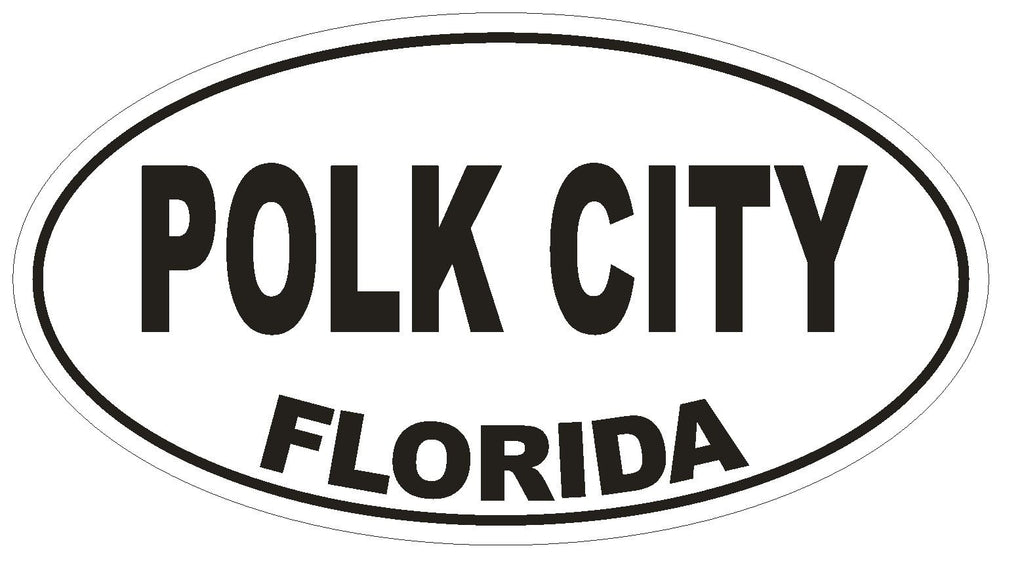 Polk City Florida Oval Bumper Sticker or Helmet Sticker D2612 Euro Oval Decal - Winter Park Products
