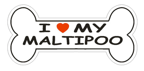 Love My Maltipoo Bumper Sticker or Helmet Sticker D2482 Dog Bone Decal - Winter Park Products