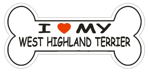 Love My West Highland Terrier Bumper Sticker or Helmet Sticker D2538 Dog Decal - Winter Park Products
