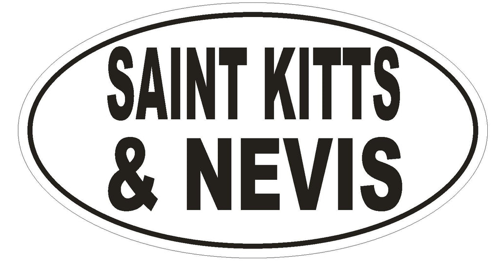Saint Kitts & Nevis Oval Bumper Sticker or Helmet Sticker D2221 Country Code - Winter Park Products