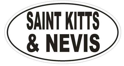 Saint Kitts & Nevis Oval Bumper Sticker or Helmet Sticker D2221 Country Code - Winter Park Products