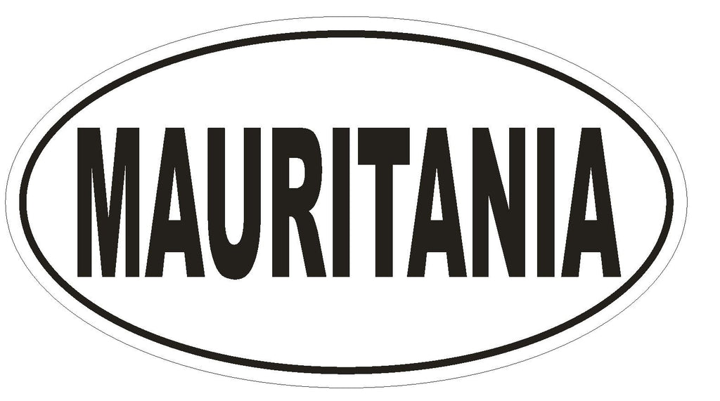 Mauritania Oval Bumper Sticker or Helmet Sticker D2207 Euro Oval Country Code - Winter Park Products