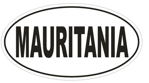 Mauritania Oval Bumper Sticker or Helmet Sticker D2207 Euro Oval Country Code - Winter Park Products