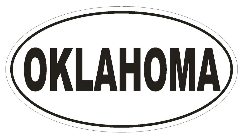 Oklahoma Oval Bumper Sticker or Helmet Sticker D2365 State Euro Oval - Winter Park Products