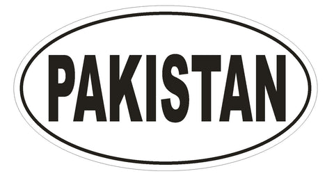 Pakistan Oval Bumper Sticker or Helmet Sticker D2311 Euro Oval Country Code - Winter Park Products