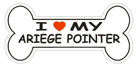 Love My Ariege Pointer Bumper Sticker or Helmet Sticker D2577 Dog Bone Decal - Winter Park Products