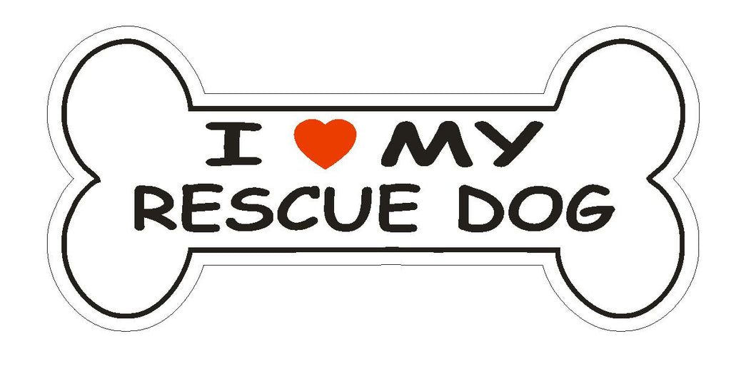 Love My Rescue Dog Bumper Sticker or Helmet Sticker D2397 Dog Bone Pet Lover - Winter Park Products