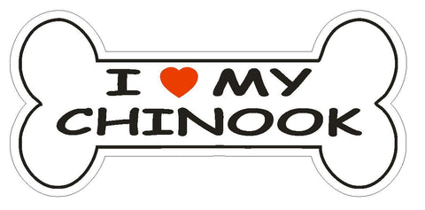 Love My Chinook Bumper Sticker or Helmet Sticker D2442 Dog Bone Pet Lover - Winter Park Products