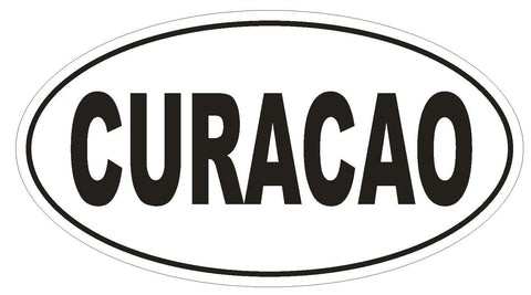 Curacao Oval Bumper Sticker or Helmet Sticker D2283 Euro Oval Country Code - Winter Park Products
