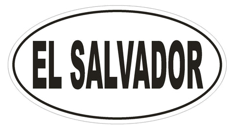 El Salvador Oval Bumper Sticker or Helmet Sticker D2287 Euro Oval Country Code - Winter Park Products