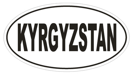 Kyrgystan Oval Bumper Sticker or Helmet Sticker D2187 Euro Oval Country Code - Winter Park Products