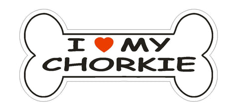 Love My Chorkie Bumper Sticker or Helmet Sticker D2384 Dog Bone Pet Lover - Winter Park Products