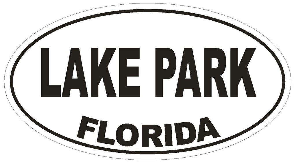 Lake Park Florida Oval Bumper Sticker or Helmet Sticker D2595 Euro Oval Decal - Winter Park Products