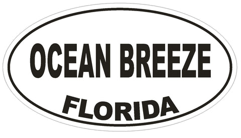 Ocean Breeze Florida Oval Bumper Sticker or Helmet Sticker D2704 Decal - Winter Park Products