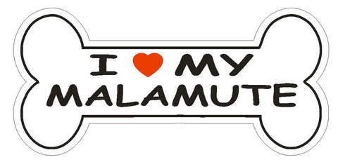 Love My Malamute Bumper Sticker or Helmet Sticker D2479 Dog Bone Decal - Winter Park Products