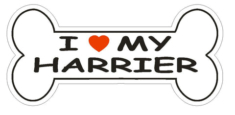 Love My Harrier Bumper Sticker or Helmet Sticker D2454 Dog Bone Decal - Winter Park Products