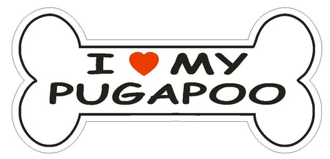 Love My Pugapoo Bumper Sticker or Helmet Sticker D2516 Dog Bone Decal - Winter Park Products