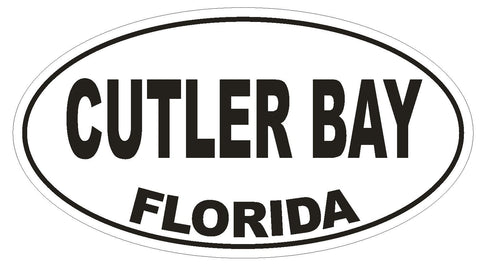 Cutler Bay Florida Oval Bumper Sticker or Helmet Sticker D2622 Euro Oval Decal - Winter Park Products