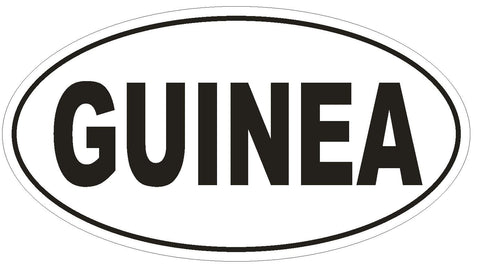 Guinea Oval Bumper Sticker or Helmet Sticker D2298 Euro Oval Country Code - Winter Park Products