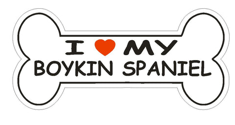 Love My Boykin Spaniel Bumper Sticker or Helmet Sticker D2584 Dog Bone Decal - Winter Park Products