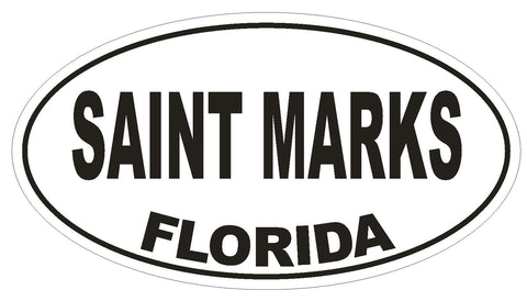 Saint Marks Florida Oval Bumper Sticker or Helmet Sticker D2619 Oval Decal - Winter Park Products