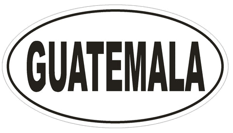 Guatemala Oval Bumper Sticker or Helmet Sticker D2297 Euro Oval Country Code - Winter Park Products