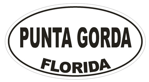 Punta Gorda Florida Oval Bumper Sticker or Helmet Sticker D2730 Euro Decal - Winter Park Products
