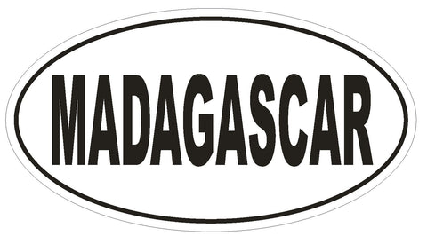 Madagascar Oval Bumper Sticker or Helmet Sticker D2198 Euro Oval Country Code - Winter Park Products