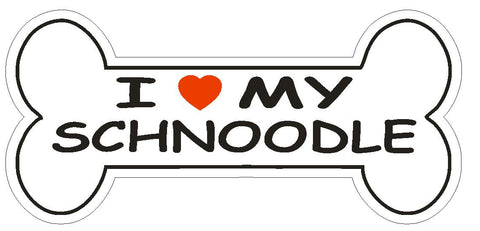Love My Schnoodle Bumper Sticker or Helmet Sticker D2531 Dog Bone Decal - Winter Park Products