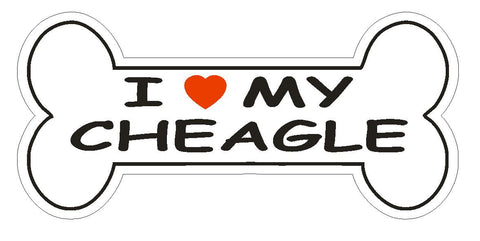 Love My Cheagle Bumper Sticker or Helmet Sticker D2440 Dog Bone Pet Lover - Winter Park Products