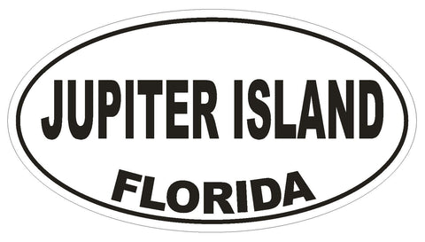 Jupiter Island Florida Oval Bumper Sticker or Helmet Sticker D2677 Decal - Winter Park Products