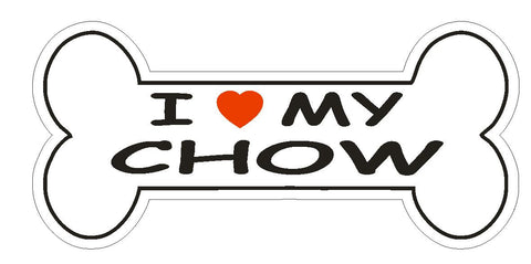 Love My Chow Bumper Sticker or Helmet Sticker D2385 Dog Bone Pet Lover - Winter Park Products