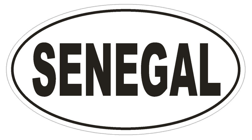 Senegal Oval Bumper Sticker or Helmet Sticker D2314 Euro Oval Country Code - Winter Park Products