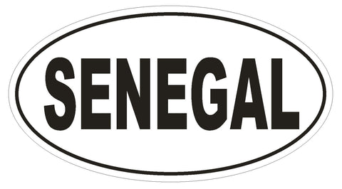 Senegal Oval Bumper Sticker or Helmet Sticker D2314 Euro Oval Country Code - Winter Park Products