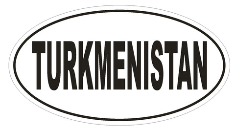 Turkmenistan Oval Bumper Sticker or Helmet Sticker D2275 Euro Oval Country Code - Winter Park Products