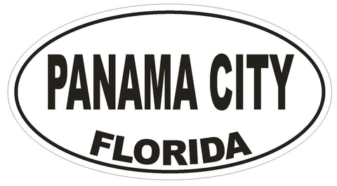 Panama City Florida Oval Bumper Sticker or Helmet Sticker D2608 Euro Oval Decal - Winter Park Products