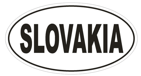 Slovakia Oval Bumper Sticker or Helmet Sticker D2260 Euro Oval Country Code - Winter Park Products