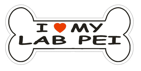 Love My Lab Pei Bumper Sticker or Helmet Sticker D2469 Dog Bone Decal - Winter Park Products