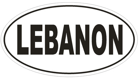 Lebanon Oval Bumper Sticker or Helmet Sticker D2190 Euro Oval Country Code - Winter Park Products