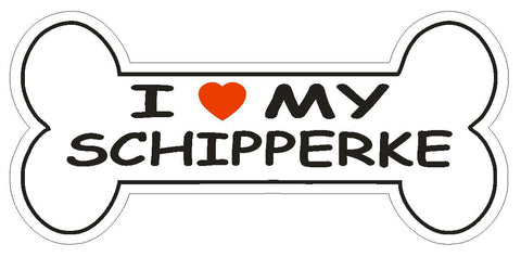 Love My Schipperke Bumper Sticker or Helmet Sticker D2529 Dog Bone Decal - Winter Park Products