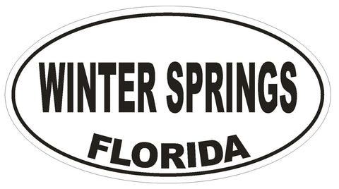 Winter Springs Florida Oval Bumper Sticker or Helmet Sticker D2642 Euro Decal - Winter Park Products